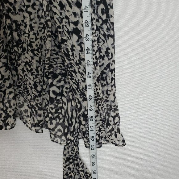Leslie Fay Flowy Midi Dress Womens Sz 12 Sleeveless Key Hole Animal Print - Picture 5 of 13